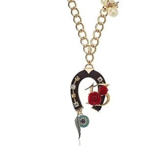 BETSEY JOHNSON LUCKY CHARMS FLOWERS AND BLING STATEMENT NECKLACE NWT